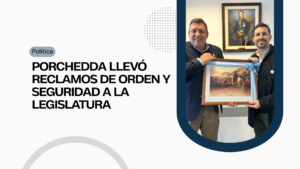 El concejal David Porchedda (La Libertad Avanza) se reunió en la Legislatura bonaerense con el diputado provincial Maximiliano Bondarenko (foto tomada del perfil de Facebook del concejal Porchedda)