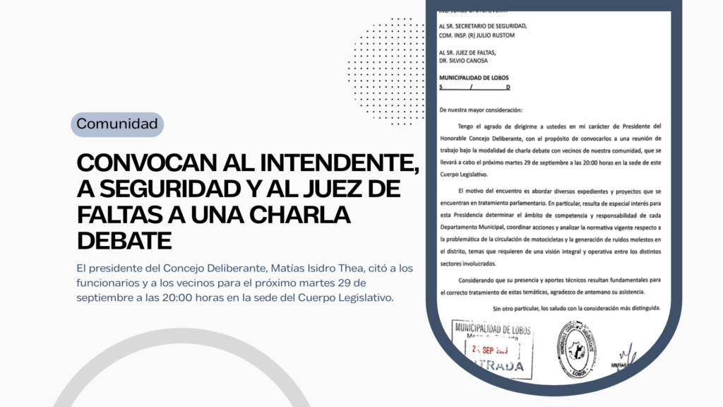 citan a una charla al intendente, al secretario de seguridad y al juez de faltas